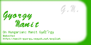 gyorgy manit business card